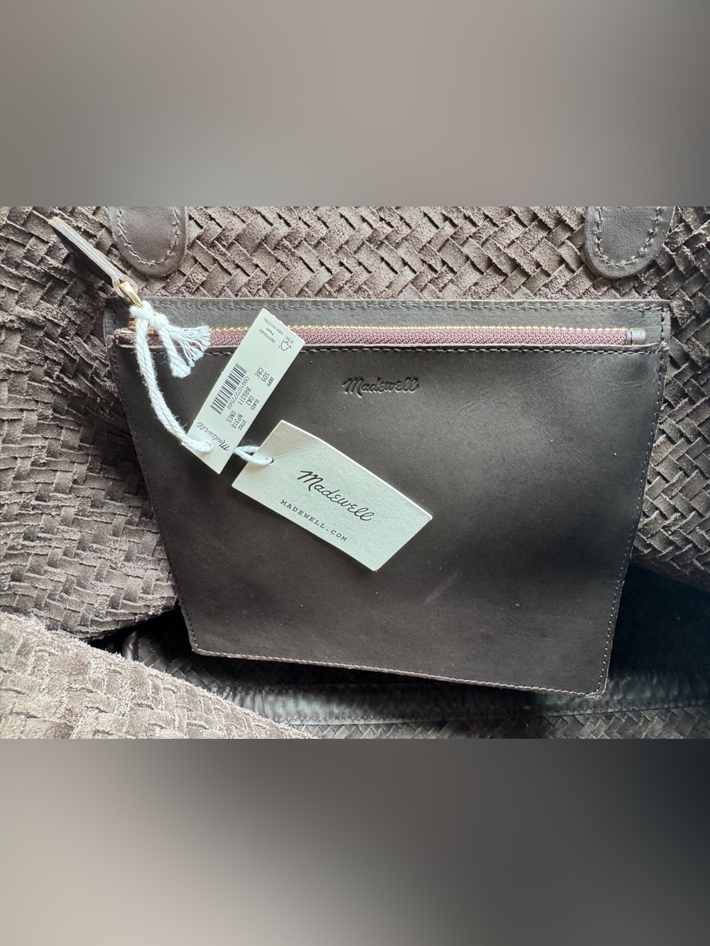NWT! | MADEWELL The Signature Woven Tote in Coffee Bean | 100% Leather | NP318 - Picture 12 of 16